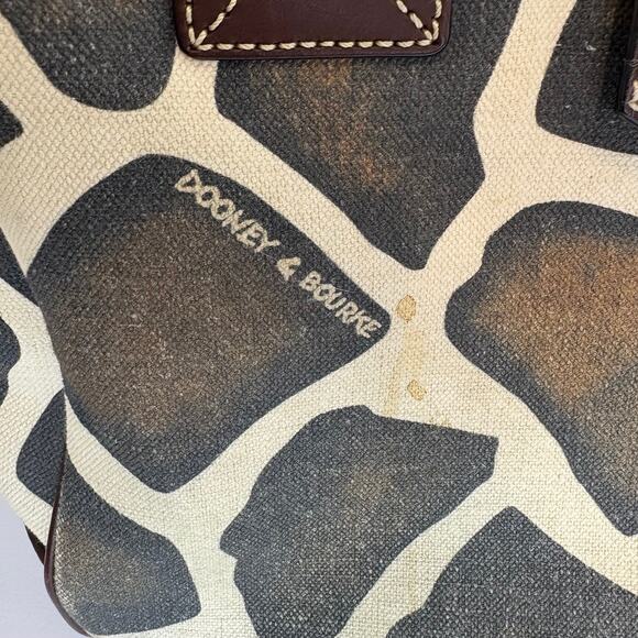 Dooney & Bourke -Giraffe Print African Safari Canvas/Leather Small Tote Handbag - Picture 14 of 14